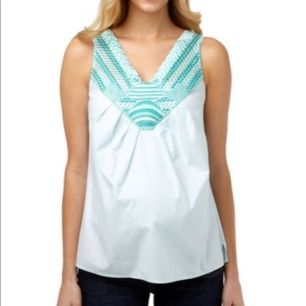 Rosie pope Maternity tank embroidered v neck Med